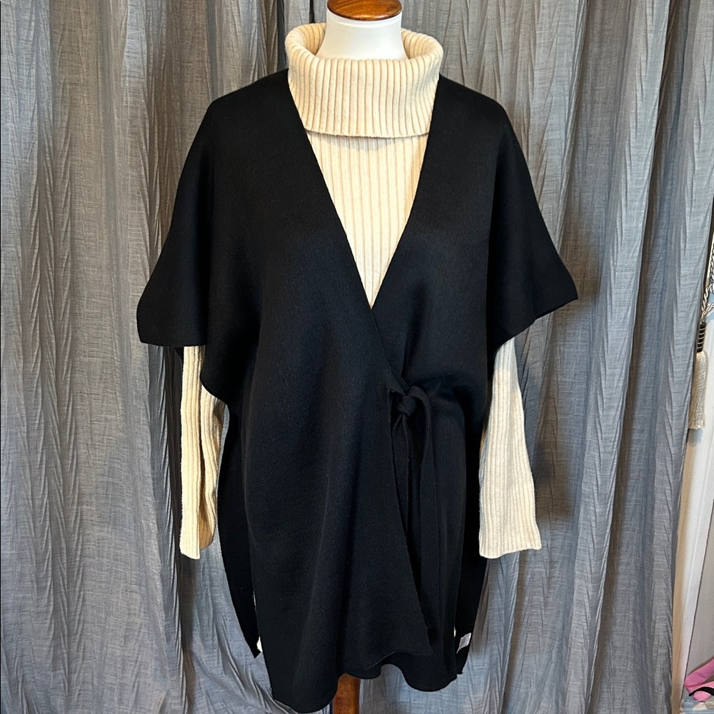 LOFT Black Tie-Wrap Vest
